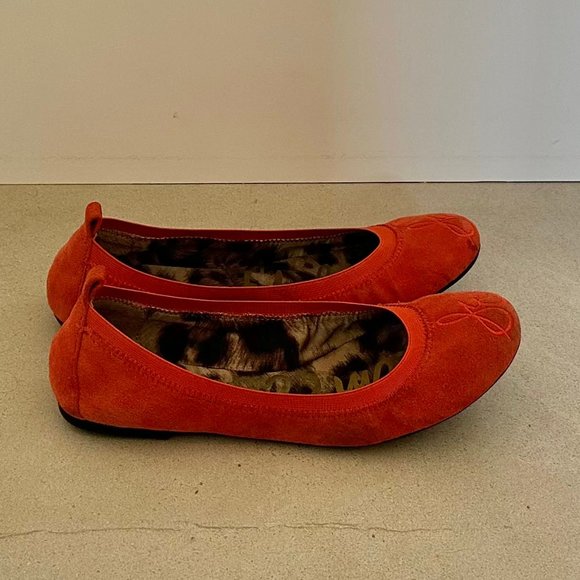 Sam Edelman suede orange ballet flats size 6.5 - Picture 2 of 5